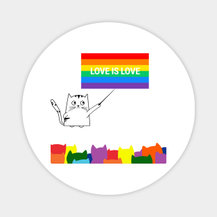 Teacher Cat Class Love Is Love LGBT Pride Month Magnet